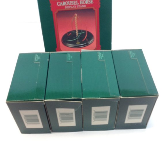 1989 Hallmark Christmas Ornament Carousel Horse Series Display Stand & 4 Horses - Picture 16 of 16